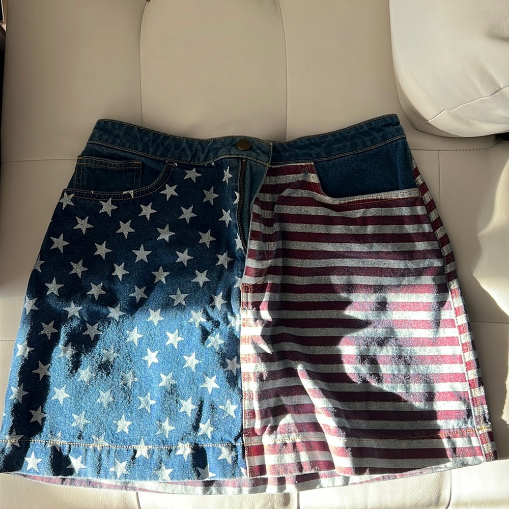 American apparel American flag denim skirt